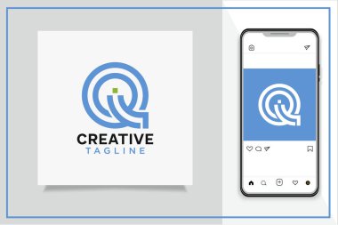 Yaratıcı iq logo tasarım vektör şablonu