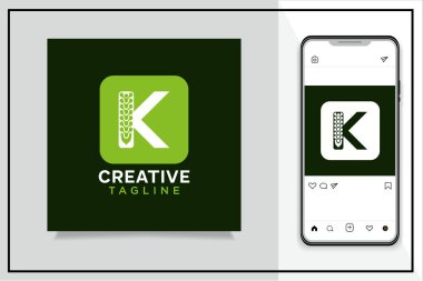 K harfi logo şablonlu kemik