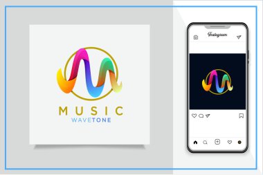 Bu M harfi. müzik logosu şablonu için