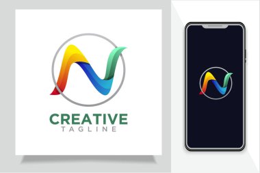 Yaratıcı N harfi Logo tasarım vektörü şablonu.