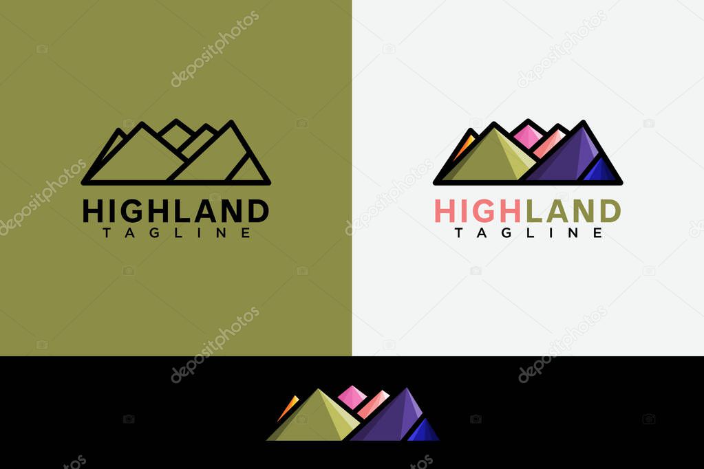 High land or mountain , creative design vector template