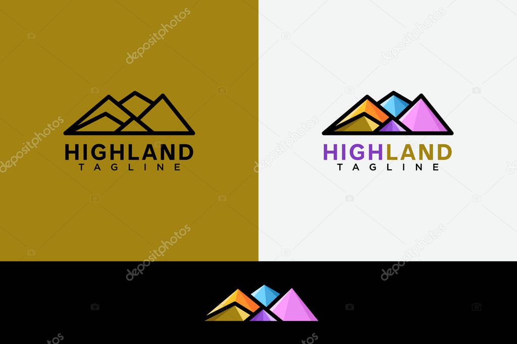 High land or mountain , creative design vector template