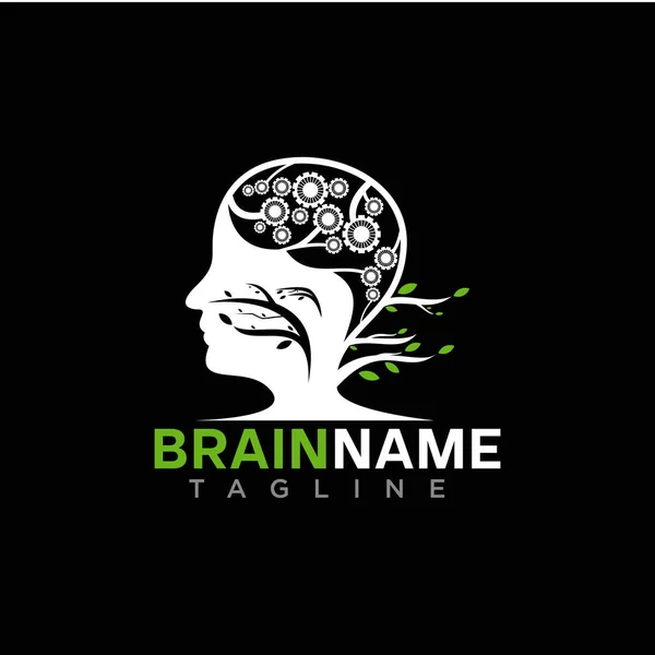Логотип Мозку Деревом Дизайном Концепції Передач Векторний Шаблон Ліцензійні Стокові Ілюстрації