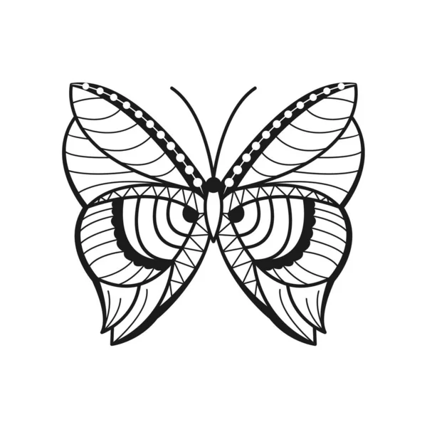 Butterfly Vector Linea Creativa Art Style Design — Vettoriale Stock