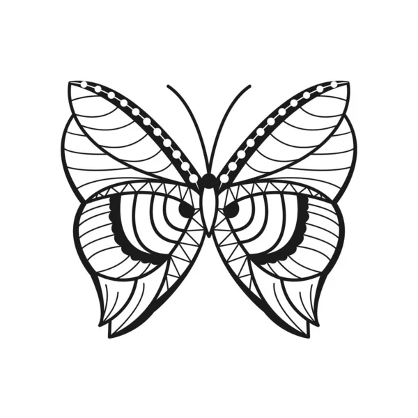 Vector Mariposa Línea Creativa Diseño Estilo Arte — Vector de stock