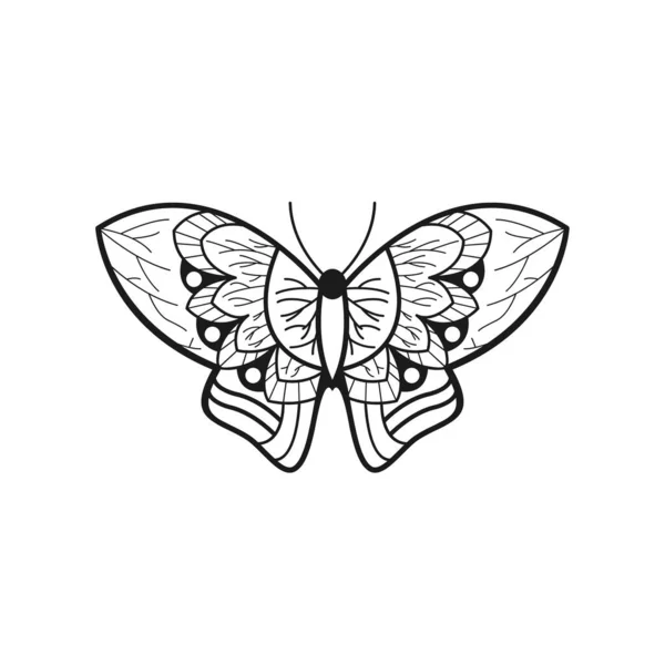 Vecteur Papillon Design Créatif Style Art Ligne — Image vectorielle