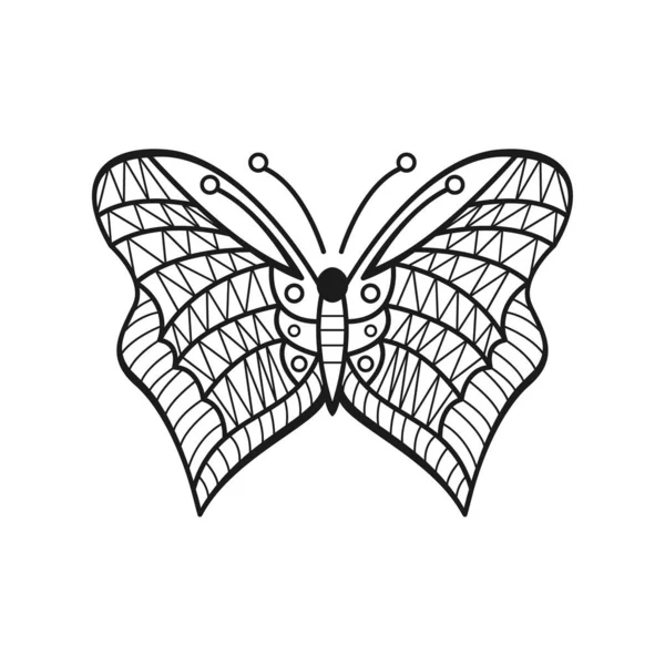 蝶ベクトル 創造的なラインアートスタイルのデザイン — ストックベクタ