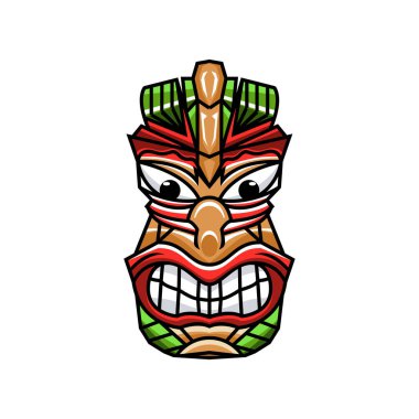 Tiki maskesi, yaratıcı tasarım vektör şablonu