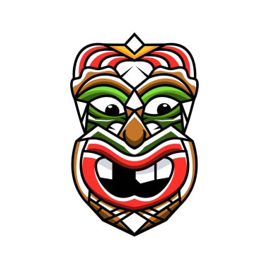 Tiki maskesi, yaratıcı tasarım vektör şablonu