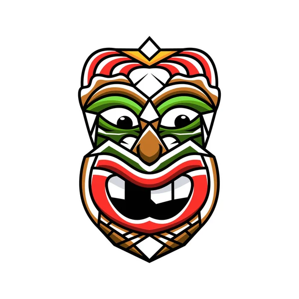 Máscara Tiki Plantilla Vector Diseño Creativo — Vector de stock