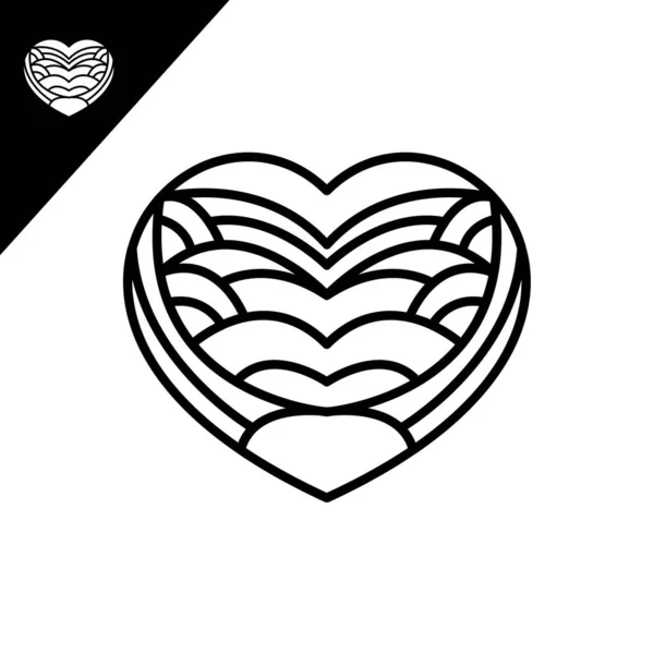 Abstract Heart Line Art Style Design Vector Template — стоковый вектор