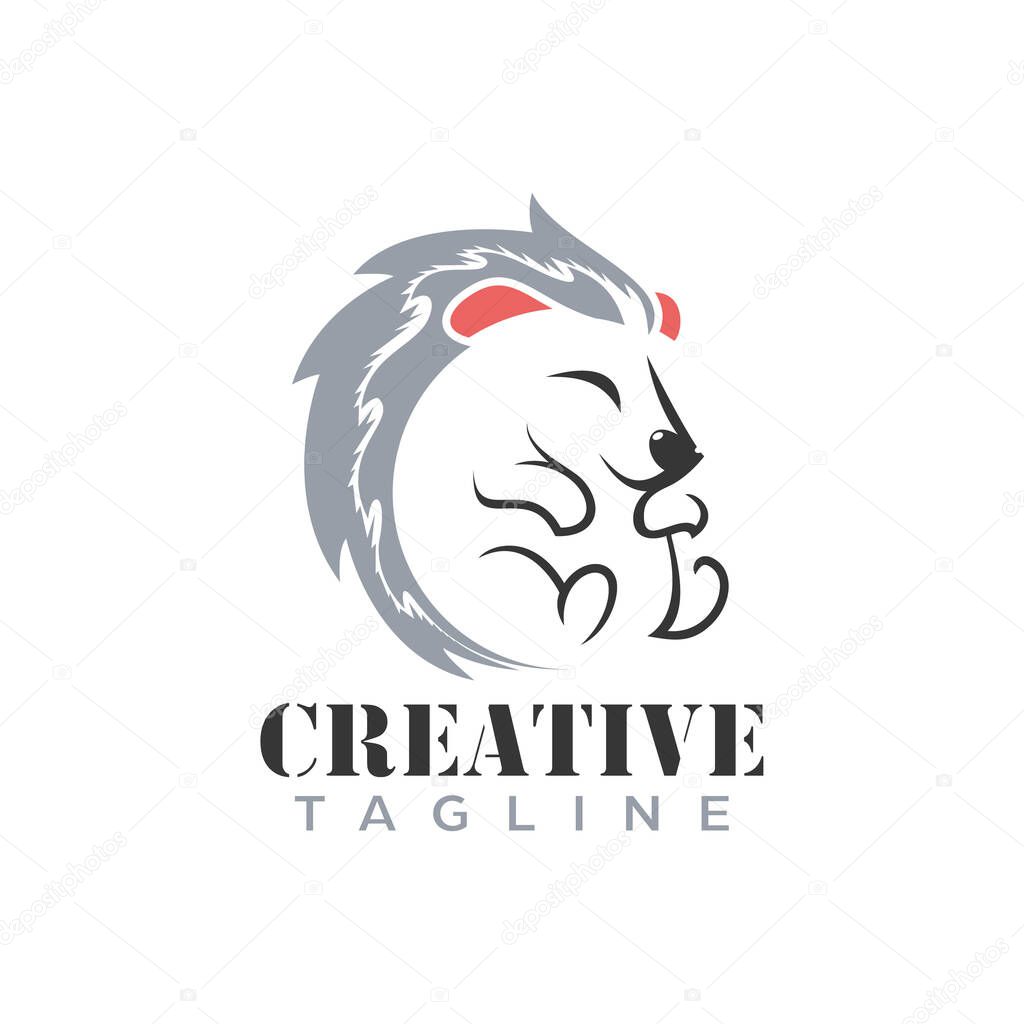 Hedgehog baby logo , awesome design vector template
