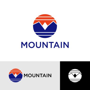Dağ logosu. Tasarım vektör şablonu