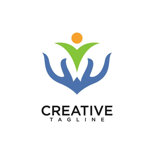 Grupo Pessoas Logotipo Vetor Design Criativo — Vetor de Stock