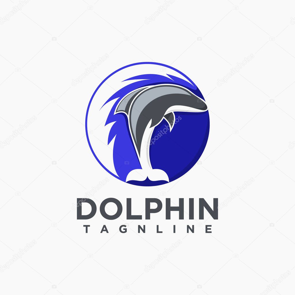 Animal dolphin, creative design vector 