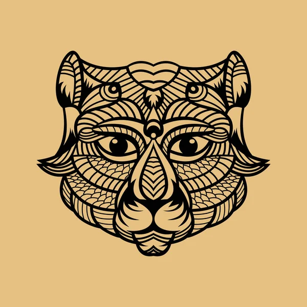 Γάτα Κεφάλι Γραμμή Τέχνη Στυλ Διάνυσμα Σχεδιασμού — Διανυσματικό Αρχείο