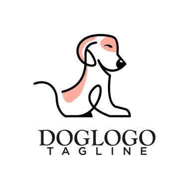 Köpek logosu, yaratıcı tasarım vektörü 