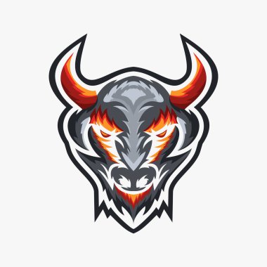 Boğa başlı, yaratıcı tasarım vektörü 