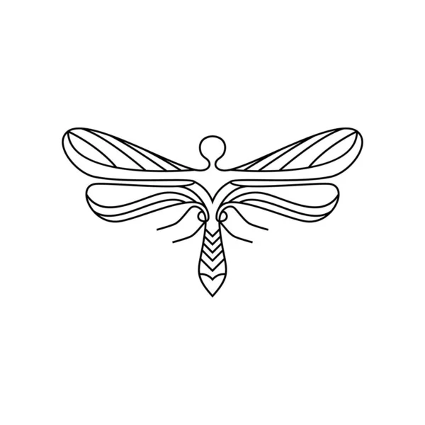 具有线条艺术风格设计向量的蜻蜓 — 图库矢量图片