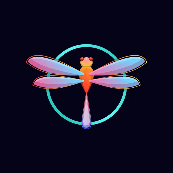 具有彩色风格设计矢量的蜻蜓 — 图库矢量图片