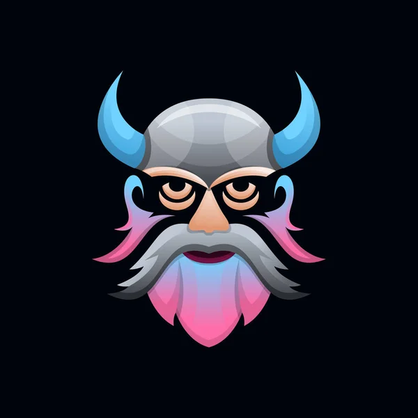 Viking Avec Vecteur Conception Style Coloré — Image vectorielle