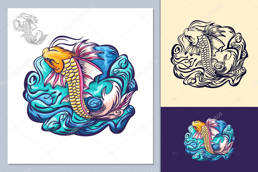 Animal fish , creative design vector