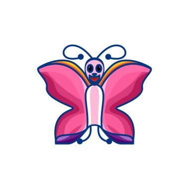 Kelebek çizgi filmi, yaratıcı tasarım vektörü