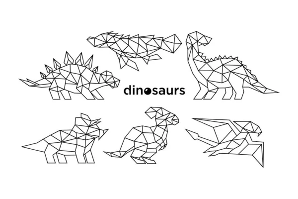 Desenho Geométrico Dinossauro Modelo Vetor Design Criativo —  Vetores de Stock