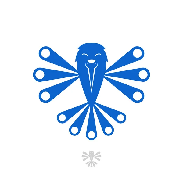 Siluet Stili Sinekkuşu Logosu — Stok Vektör