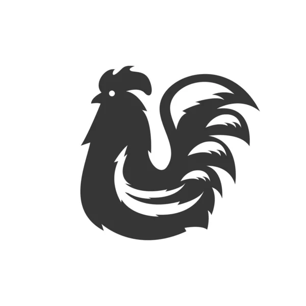 Logotipo Frango Com Vetor Design Estilo Silhueta —  Vetores de Stock