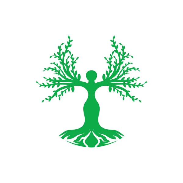 Logo Del Árbol Diseño Creativo Vector Plantilla — Vector de stock