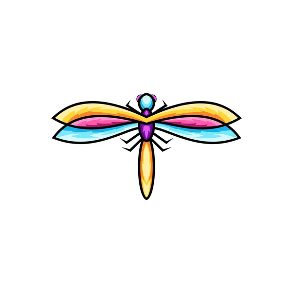 Plantilla Vectorial Diseño Creativo Dragonfly — Vector de stock