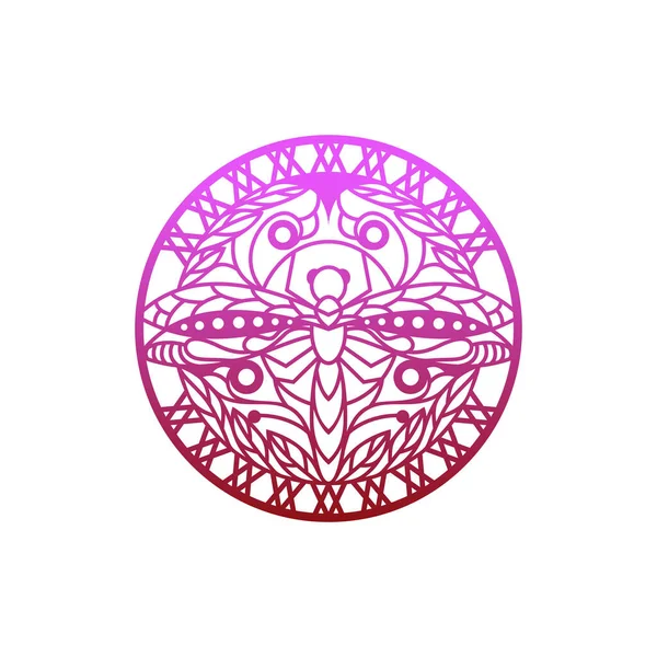 Mandala Con Concepto Libélula Vector Diseño — Archivo Imágenes Vectoriales