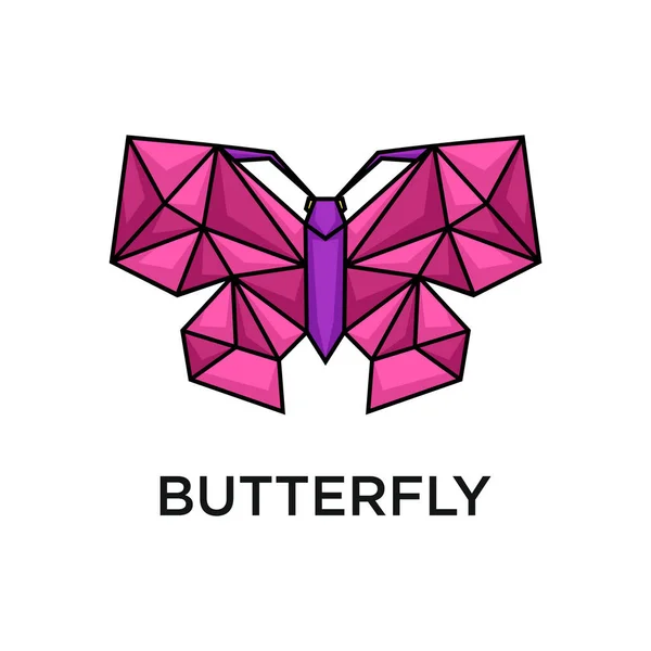 具有多边形设计矢量模板的蝴蝶 — 图库矢量图片