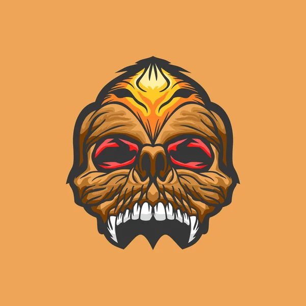 Skull Logo Tvůrčí Design Vektorová Šablona — Stockový vektor