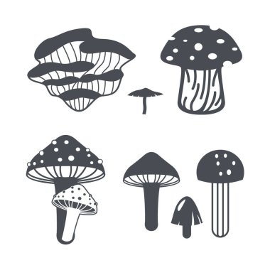 Mantar tasarım vektör şablonunu ayarla