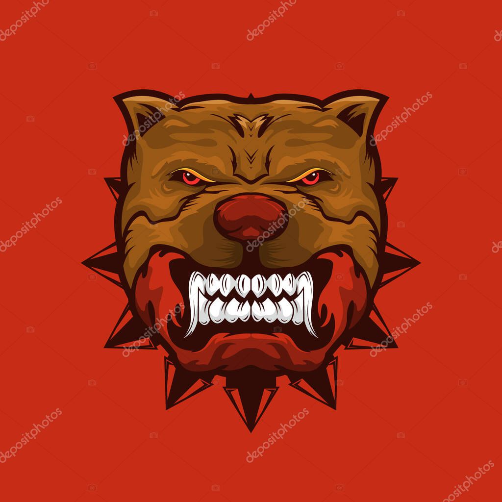 Bull dog head logo design vector template
