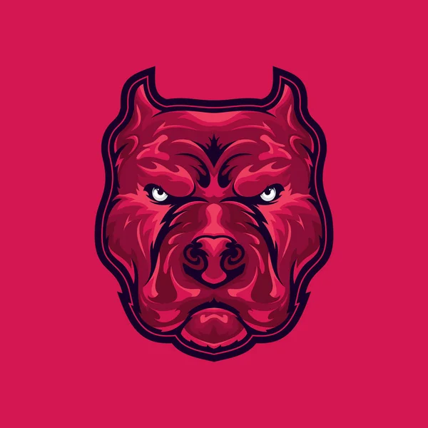 Bulldog Cabeza Logo Diseño Vector — Archivo Imágenes Vectoriales