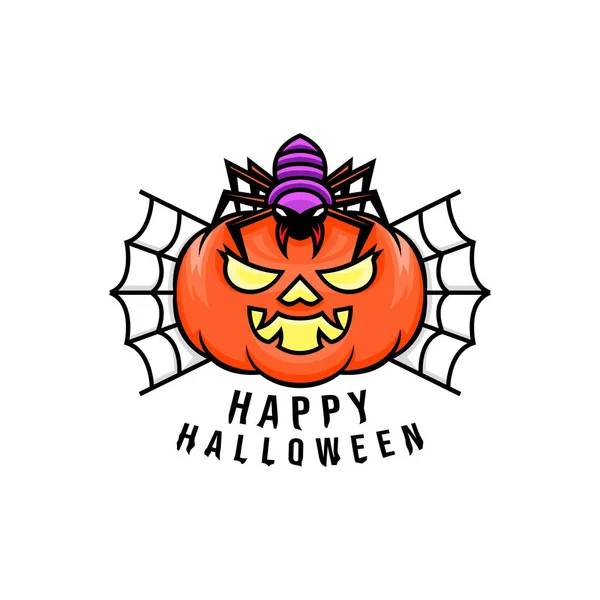 Κολοκύθα Halloween Αράχνη — Διανυσματικό Αρχείο