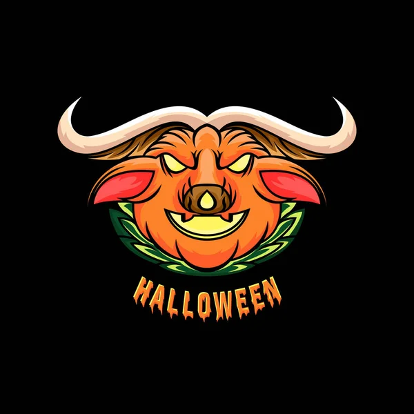 Halloween Con Vector Diseño Calabaza Monstruo — Vector de stock
