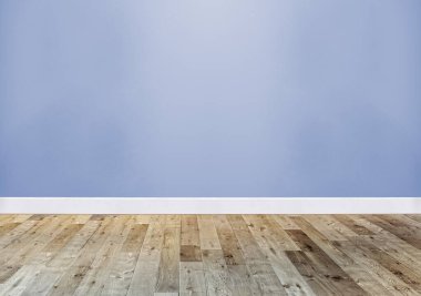 Parlak boş iç tasarım, taş duvar. 3B illüstrasyon