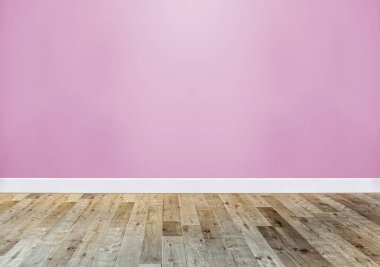 Parlak boş iç tasarım, taş duvar. 3B illüstrasyon