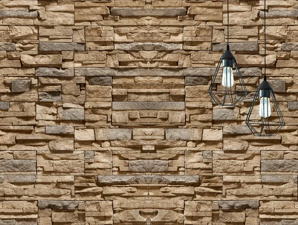 Dark Patterned Home Office Empty Living Room Stone Wall Decorative — Stock Photo, Image