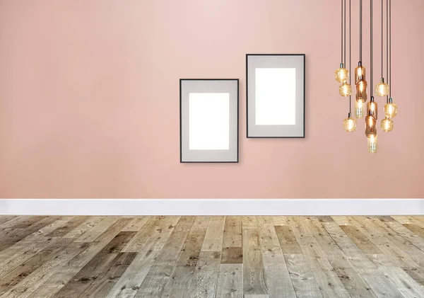Пустая Комната Дизайн Интерьера Висячая Лампа Иллюстрация — стоковое фото