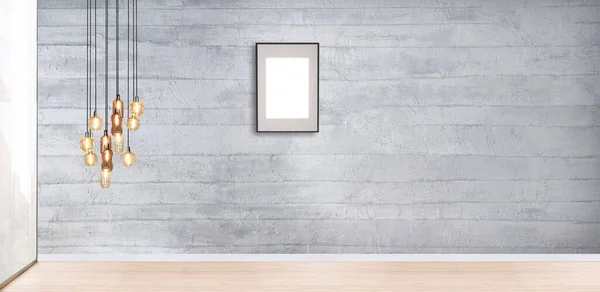Empty Room Interior Design Hanging Lamp Illustration — Stock Photo, Image
