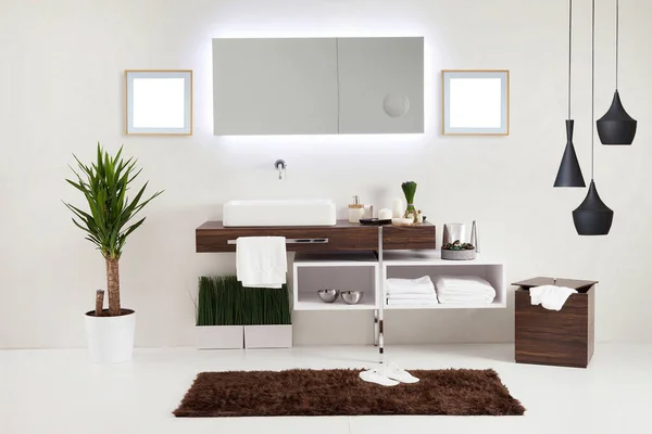 Moderne Wand Sauberes Badezimmer Stil Und Innendekoration Moderne Lampe — Stockfoto
