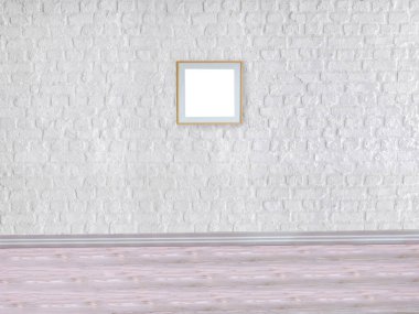 Boş ev iç tasarımı ve lamba. 3B illüstrasyon