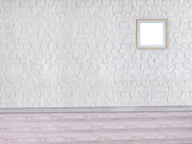 Boş ev iç tasarımı ve lamba. 3B illüstrasyon