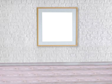 Boş ev iç tasarımı ve lamba. 3B illüstrasyon