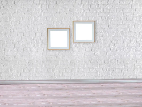 Boş ev iç tasarımı ve lamba. 3B illüstrasyon